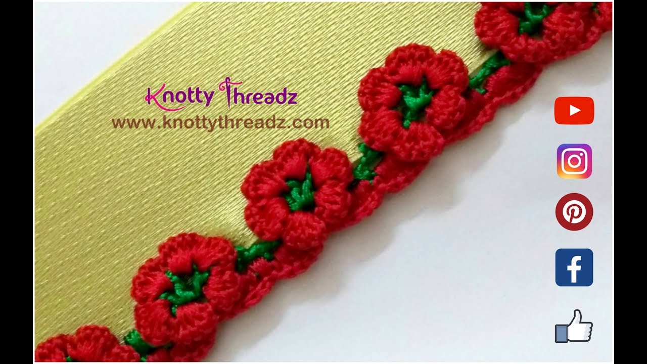 How to Crochet Beautiful Flower Design Border