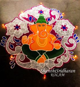 45 Latest Ganesh chaturthi/Vinayagar chaturthi Rangoli designs ...