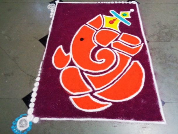 45 Latest Ganesh chaturthi/Vinayagar chaturthi Rangoli designs ...