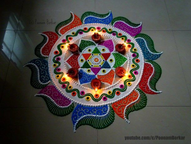 20 Amazing Karthigai Deepam Rangoli to try - Wedandbeyond