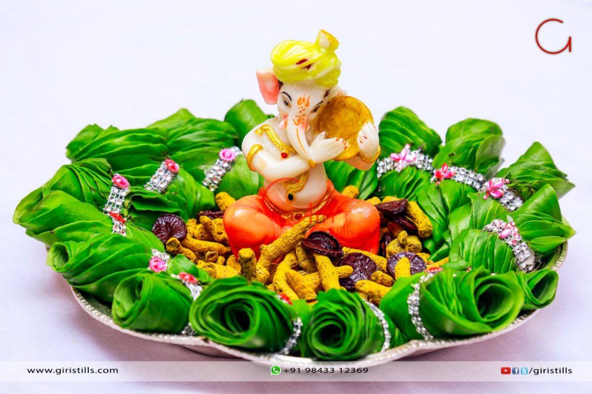 Ganesha betel leaves plate Decoration 